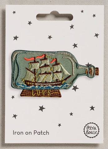 Ship in Bottle Iron On Patch