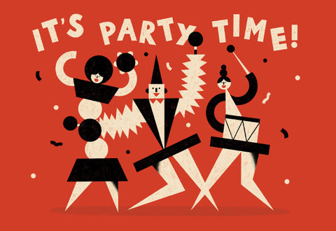 It's Party Time Card By Parapaboom