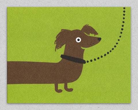 Googly-eyed Sausage Dog card