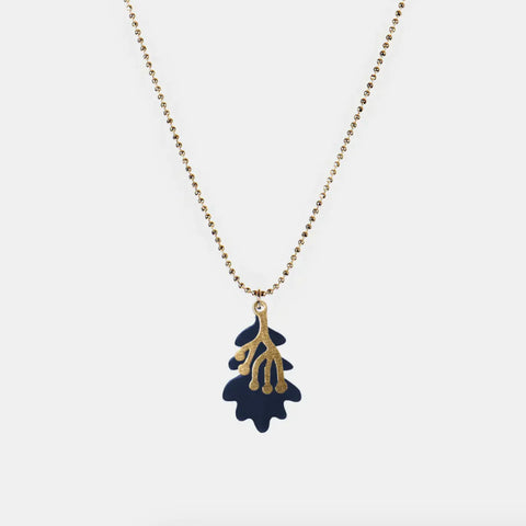 Leaves Necklace Navy X Lucille Michieli
