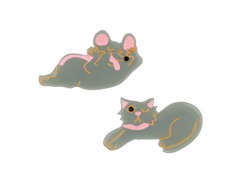 Cat & Mouse Hair Clip