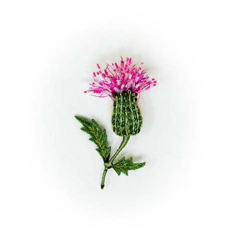 Spear Thistle Embroidered Brooch
