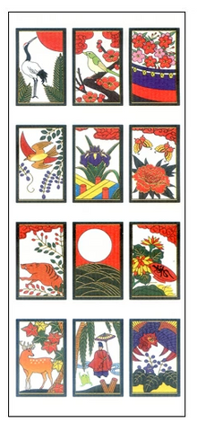 Okuyama Shokai Japanese-style sticker: Hanafuda (Japanese playing cards)