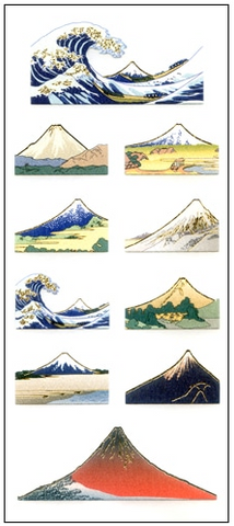 Okuyama Shokai Japanese-style sticker: Hokusai's Mount Fuji