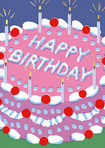 Happy Birthday Icing Cake Greetings Card