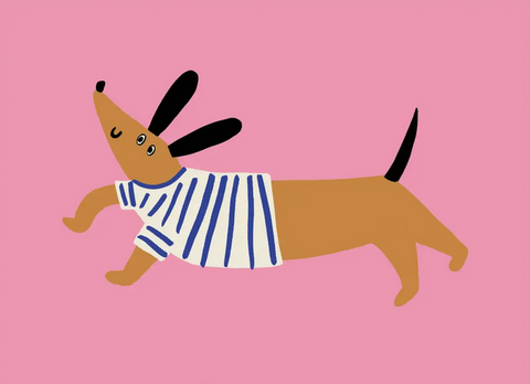 Sausage Dog - Cute Mini Card - A7