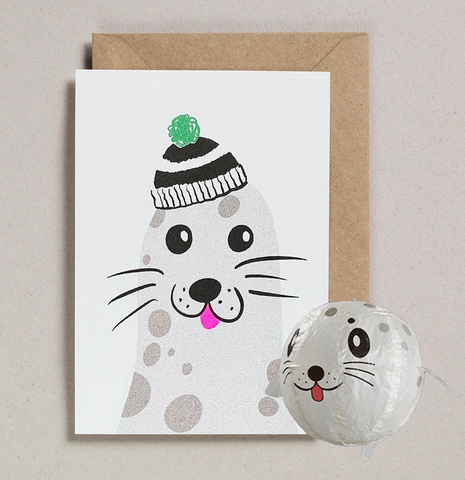 Seal Paper Balloon Card
