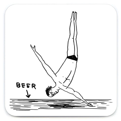 Beer Diver Coaster By David Shrigley