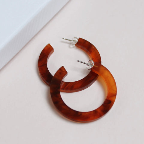 Tortoiseshell Hoop Earrings