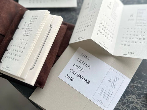 Mini Letterpress Calendar 2026