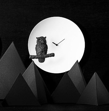 Moon X Clock - Owl