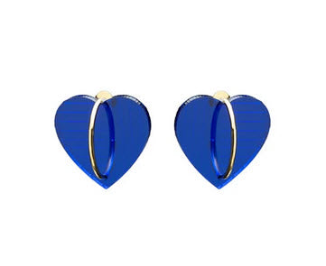 Transparent Blue Heart Earrings
