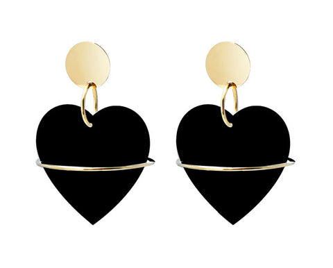 La Mouk's Black Heart Earrings
