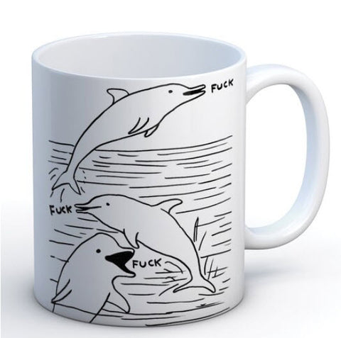 Dolphin Fuck Mug By David Shrigley