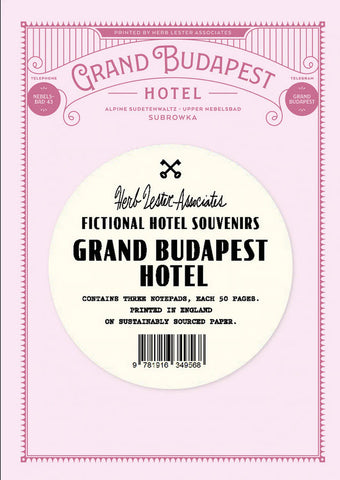 The Grand Budapest Hotel Notepads