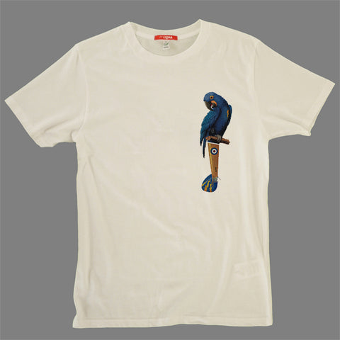 Aerofauna Blue Parrot T-Shirt by Valero Doval