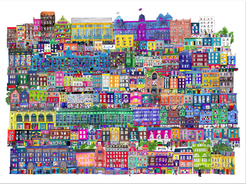 London Shops Print by Jennifer Maravillas
