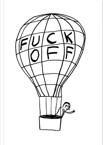 Fuck Off Balloon A6 Notebook By David Shrigley