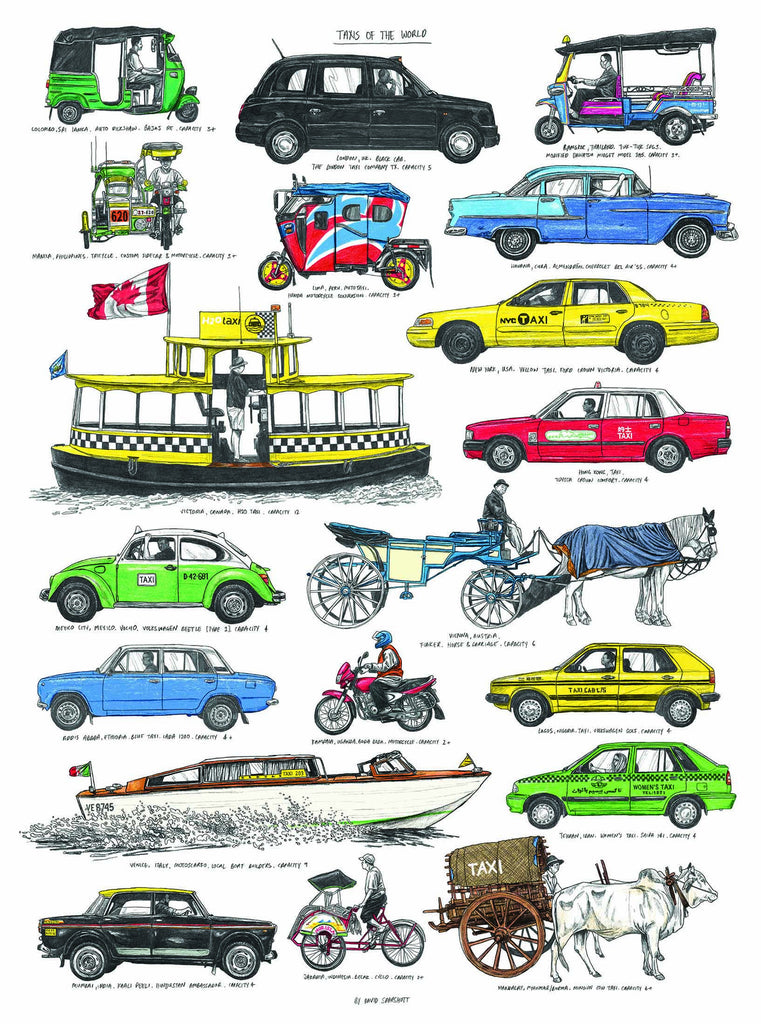 Different Taxis Taxis of the World Print By David Sparshott – Magma
