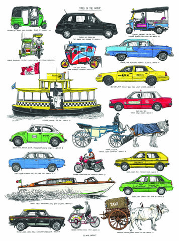 Taxis of the World Print By David Sparshott